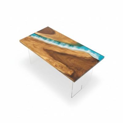 Tische Esstisch Design Tisch Moderne Meer Fluss Möbel 161x81 Epoxid