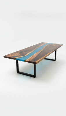 Moderne Tische Esstisch Design Tisch Harz Meer Fluss Möbel 220x90