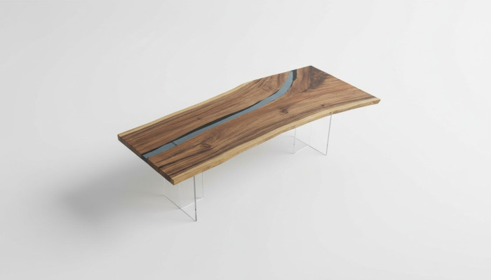 River Table Epoxidharz Couchtisch Massiv Tische 240x100 Flusstisch