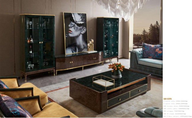 Design Wohnwand Sideboard 2x Vitrine rtv Lowboard Anrichte 3 tlg. Set