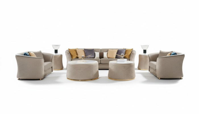Sofagarnitur 421Sitzer Ledersofa Couch Wohnlandschaft Garnitur Design