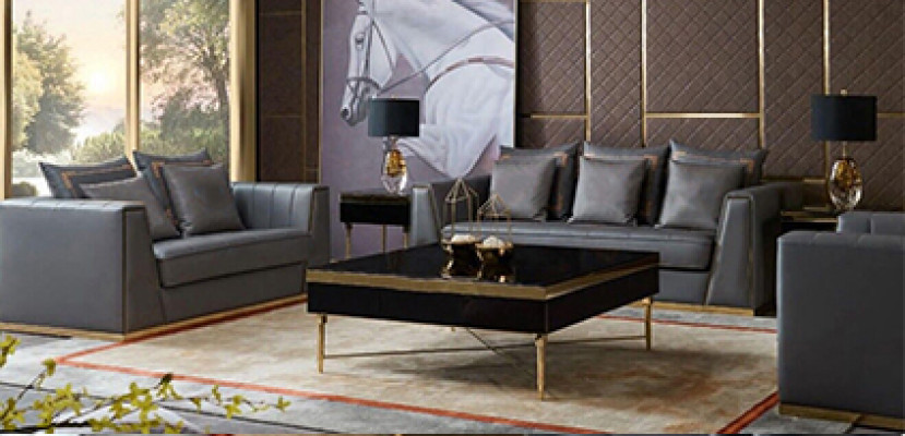 Luxus Möbel Sofagarnitur Couch Sofa Polster 3 2 1 Sitzer mit Couchtisch