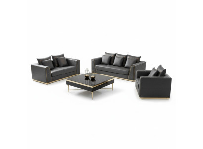 Luxus Möbel Sofagarnitur Couch Sofa Polster 3 2 1 Sitzer mit Couchtisch