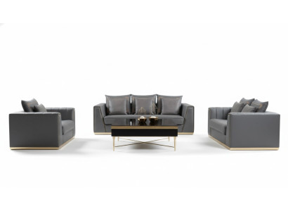 Sofagarnitur 321 Sitzer Set Design Sofas Polster Couchen Leder Deko Relax