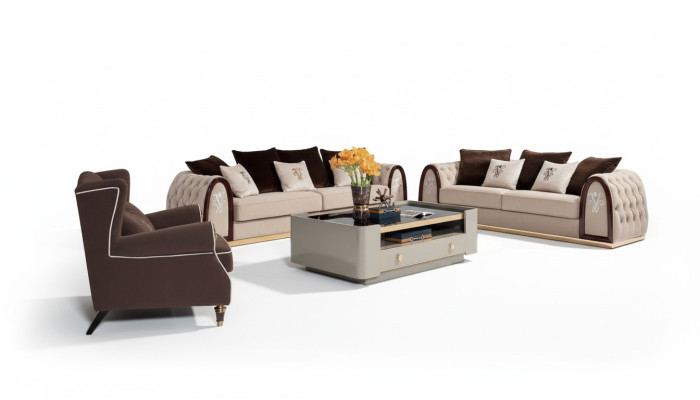 Komplett Set Sofagarnitur 431 Sitz Polster Couchen Edle Luxus Wohnzimmer Möbel