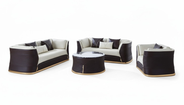 Garnitur 321 Sitzer Couchtisch 2x Beistelltisch Wohnlandschaft Sofa Couch 6tlg