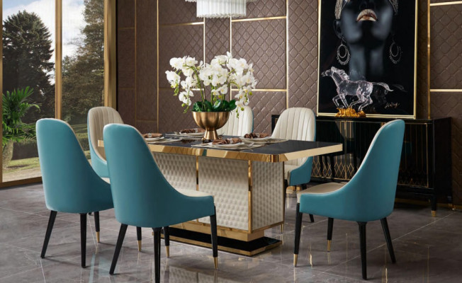 Esstisch 6x Stühle Stuhl Esszimmer Set Essgruppe Moderne Möbel Tisch