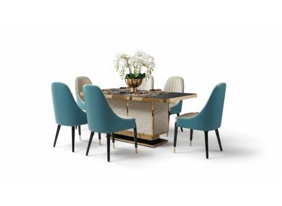 Esstisch 6x Stühle Stuhl Esszimmer Set Essgruppe Moderne Möbel Tisch