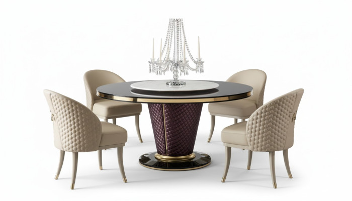Design Esstisch Runder Tisch 6 Stühle Esszimmer Set Garnitur Stuhl Gruppe