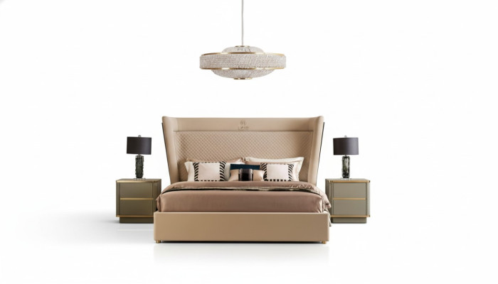 Doppelbett Schlafzimmer Hotel Ehe Luxus Bett 2x Nachttisch 3tlg. Set Betten