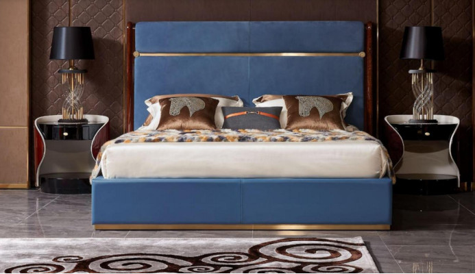 Design Bett 2x Nachttisch 3 tlg. Schlafzimmer Set Luxus komplett Garnitur