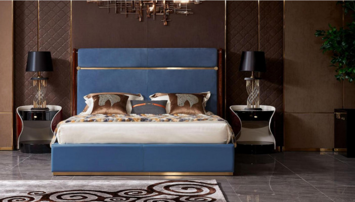 Design Bett 2x Nachttisch 3 tlg. Schlafzimmer Set Luxus komplett Garnitur