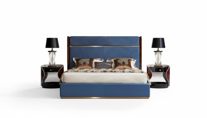 Design Bett 2x Nachttisch 3 tlg. Schlafzimmer Set Luxus komplett Garnitur