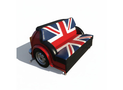 Retro Union Jack Sofa Car Furniture Garage Auto Sofa Couch Polster Zweisitzer
