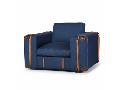 Design sessel Koffer Textil Couch Polster Einsitzer Sofas wohnzimmer möbel retro
