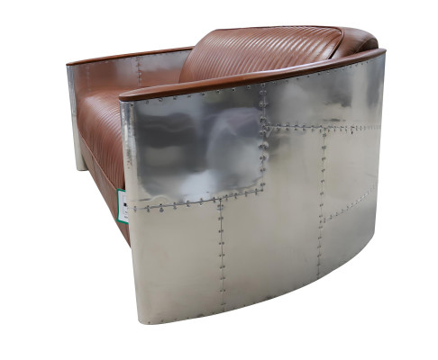 Design Club 3 Sitzer Sofa Ledersofa Dreisitzer Vintage Leder Aluminium Couchen