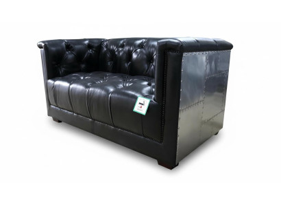 Echtleder Sofa Zweisitzer Flugzeugsessel Aviator Armlehnsessel Neu Ledersessel