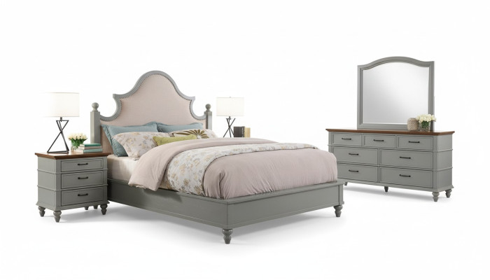 Schlafzimmer Set Bett 2x Nachttisch Konsole Betten Textil Doppel Hotel Polster