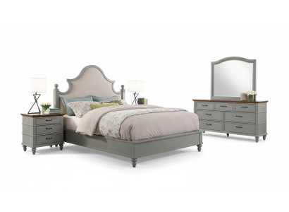 Schlafzimmer Set Bett 2x Nachttisch Konsole Betten Textil Doppel Hotel Polster