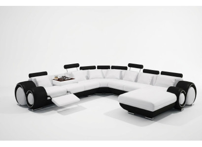 Leder Sofa Mit USB Couch XXL Wohnlandschaft Ledercouch Big Sofa Ecksofa