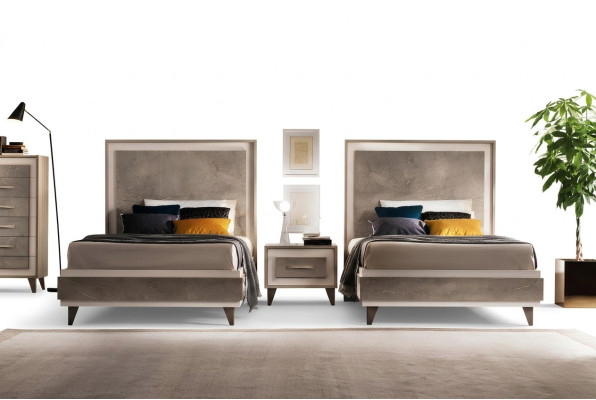 Set Hotel 2x Betten Nachttisch Design Schlafzimmer 3tlg. Möbel arredoclassic