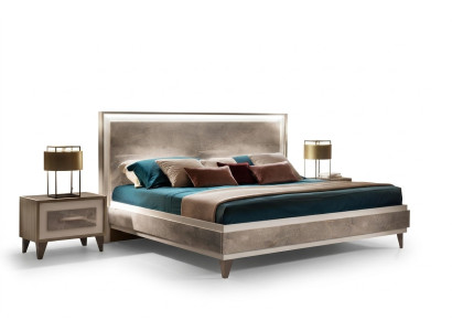 Bett 2x Nachttisch 3tlg Schlafzimmer Set Möbel Modern Luxus Betten arredoclassic