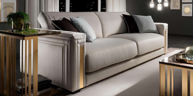 Dreisitzer 3 Sitzer Wohnzimmer Polster Textil Modern Luxus Design Sofa Möbel Neu