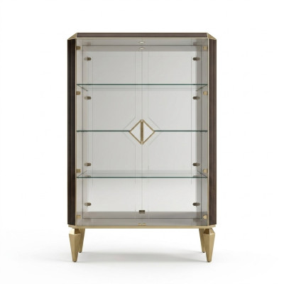 Vitrine Italienische Luxus Möbel Vitrinen arredoclassic Luxus Schrank Glas Neu