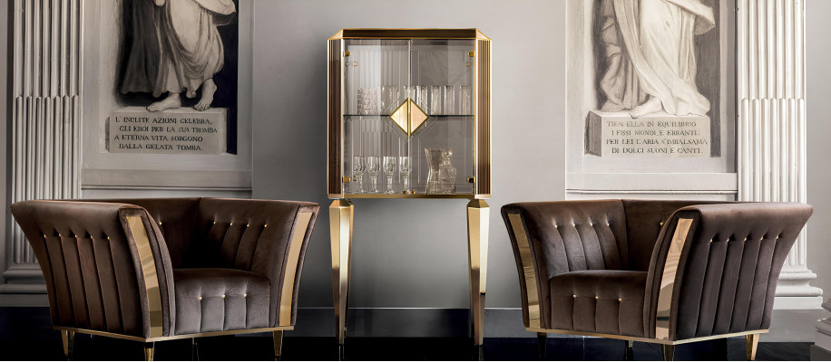 Schrank Bar Barschrank Vitrine Wohnzimmer Designer Regal Möbel arredoclassic