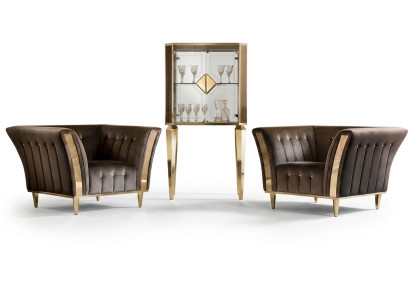 Sessel Club Lounge Lehn Stuhl Polster Sofa 1 Sitzer Fernseh Samt arredoclassic