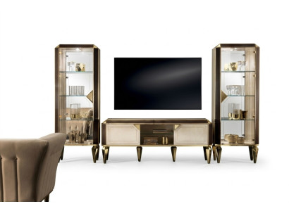 Wohnwand Set Vitrinen Vitrine Kommode Wohnzimmer Möbel Einrichtung Garnitur Set