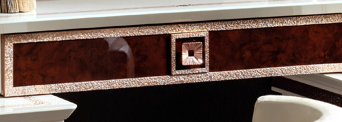 Konsolen Tisch Kommode mit Spiegel Luxus Möbel Set Konsole 2tlg. Made in Italy