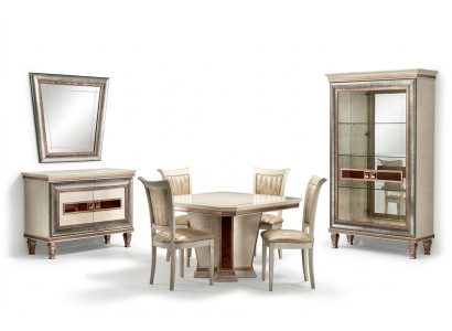Esstisch 4x Stühle Kommode 8tlg. Esszimmer Set Gruppe Garnitur Tisch Sitzgruppe