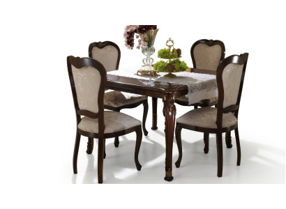 Design 4x Stühle Sessel Set Stuhl Gruppe Esszimmer Garnitur Holz arredoclassic