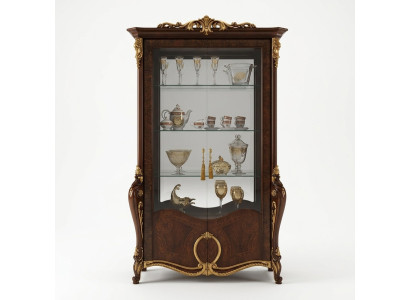 Wohnzimmer Möbel Klassische Holz Glas Vitrine Glasschrank Schrank Vitrinen Neu