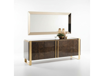 Konsolen Tisch Kommode mit Spiegel Luxus Klasse Möbel Set Konsole 2tlg. Holz Neu