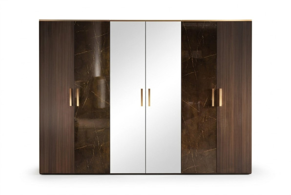 Luxus Kleider Schrank Kleiderschränke Designer Hochglanz Möbel Wohnen Holz Neu