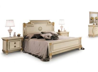 Königliches Bett 2x Nachttische Schlafzimmer Garnitur 3tlg. Set Holz Betten Neu