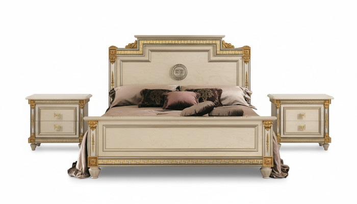 Italienische Möbel Bett Betten Holzbett Echtholz Doppelbett Neu arredoclassic
