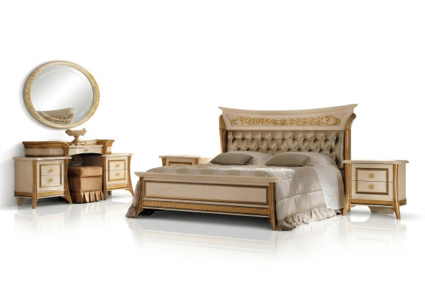 Bett 2x Nachttisch Design Klassischer Schlafzimmer 3tlg. Luxus Betten Set Möbel