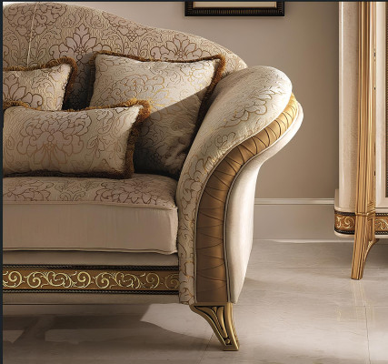 Wohnzimmer Luxus Sessel Hotel Polster Klassisch Einsitzer Beige arredoclassic