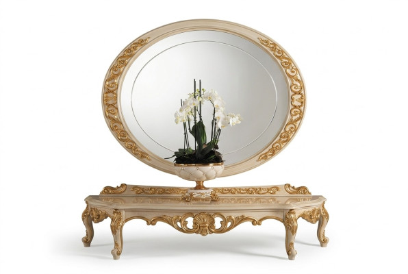 Design Spiegel Wandspiegel Echt Holz Rahmen Hängespiegel Luxus Möbel Barock
