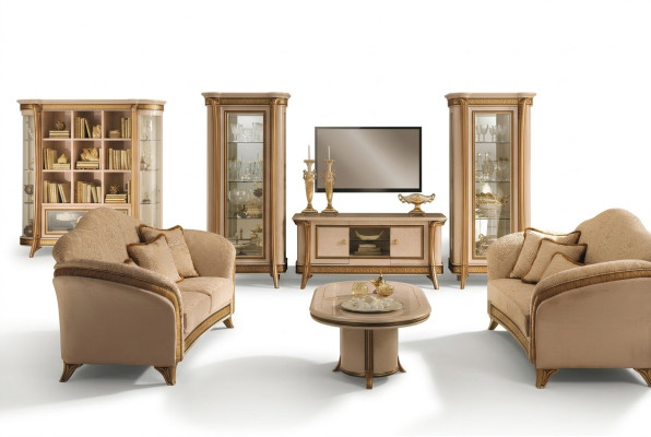 Italienische Möbel Sofa Garnitur Gruppe Klassische Sitz Garnituren 3+3 Sitzer