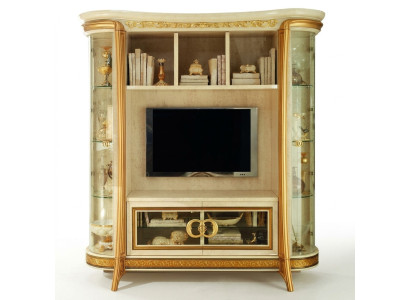 Wohnzimmer Anbau Medien Wand Fernsehwand Fernsehschrank Wohnwand Barock Rokoko
