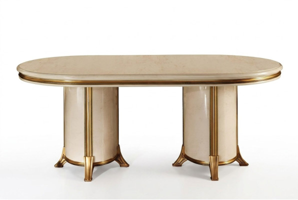 Esszimmer Wohnzimmer Klassisch Beige arredoclassic Esstisch Design Tisch Holz