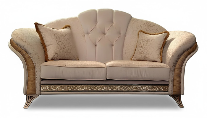 Sofa 2 Sitzer Couch Design Polster Klassische Stoff arredoclassic Zweisitzer