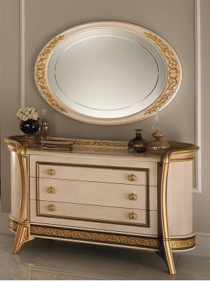 Design Spiegel Wandspiegel Holz Rahmen Hängespiegel Luxus Italienisch Möbel