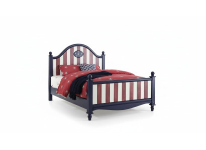 America Bett Kinderzimmer Betten Schlafzimmer Holz echtholz Möbel Blau Design