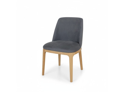 Design Stuhl Lehnstuhl Polster Stühle Lounge Massiv Holz Textil Holz Sessel Neu