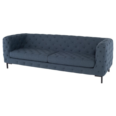 Grauer Moderner 3-Sitzer Chesterfield Wohnzimmer Stilvolle Couch 